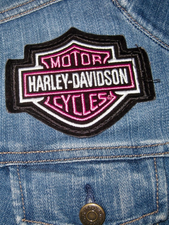 Old Navy Women’s Class Blue Jean Jacket Size 2X with Harley David emblems - Picture 3 of 5